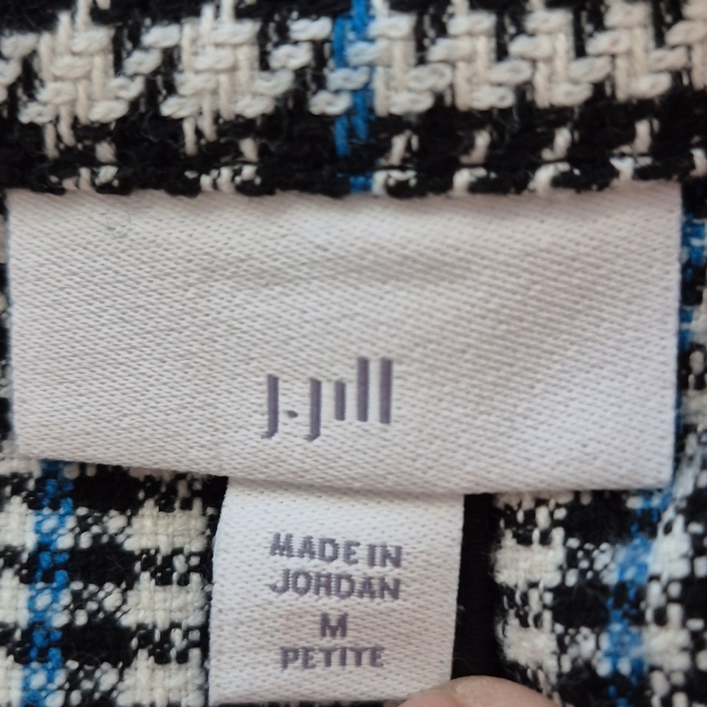 J. Jill Long Plaid Duster Plaid Jacket w Pockets Sz M Petite - Picture 13 of 15